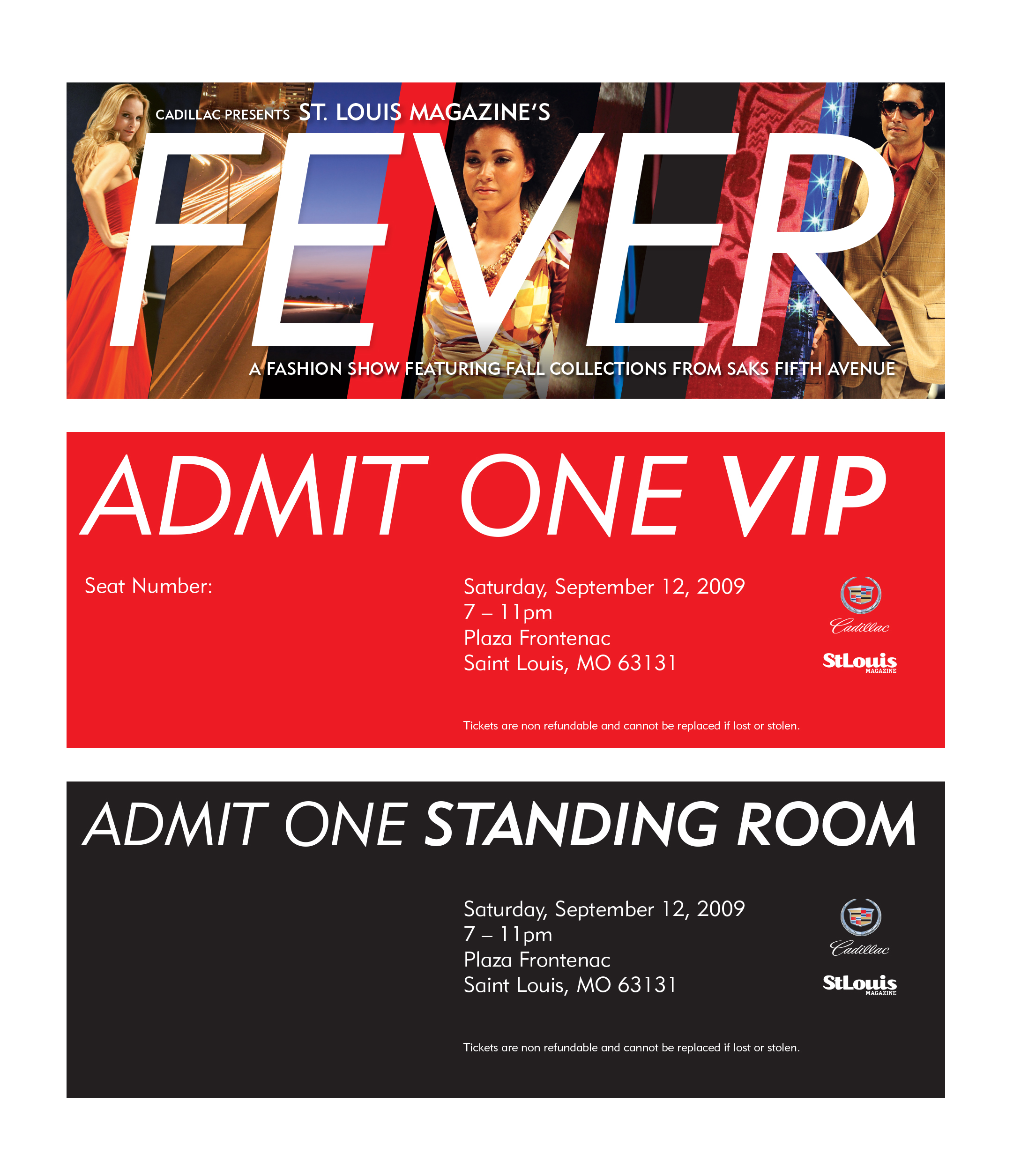 Fever tickets (two back variations)