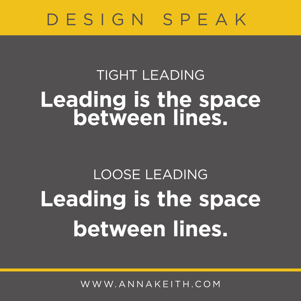 Leading is the space between lines.