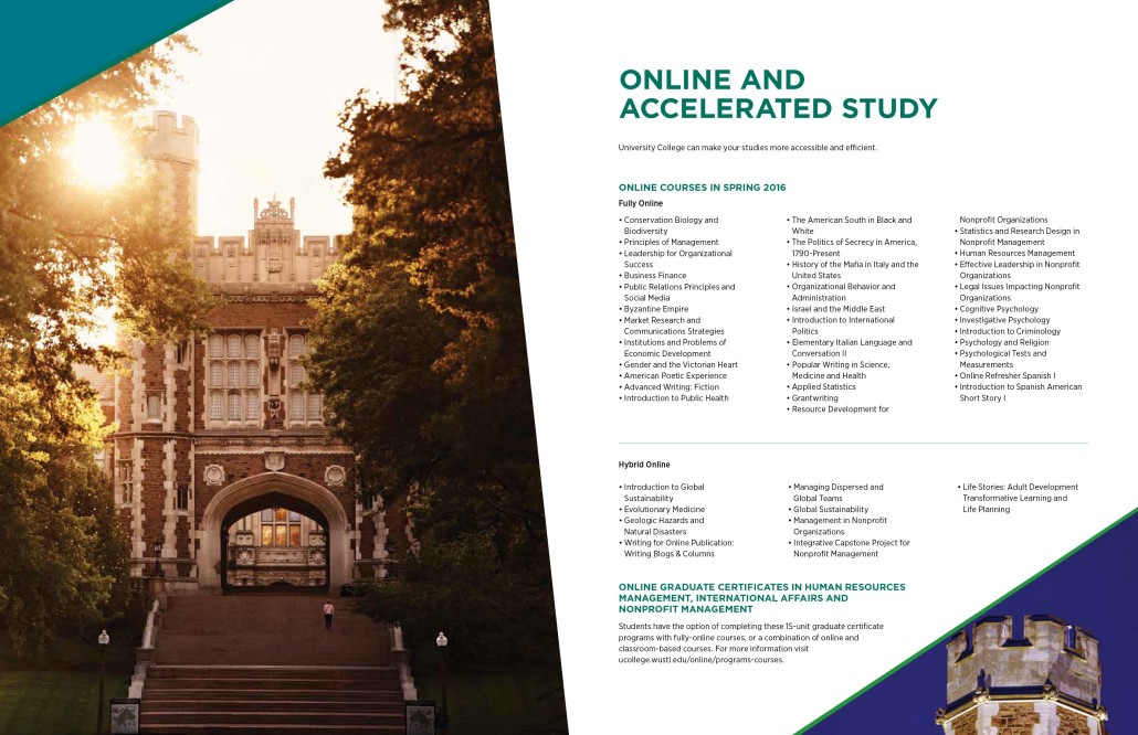 WUSTL Course Catalog Spring 2016