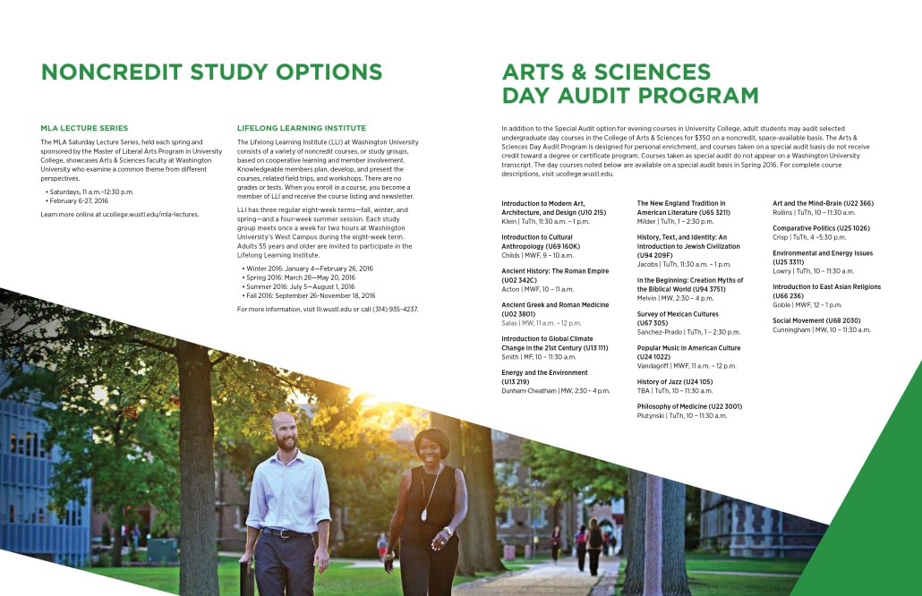 WUSTL Course Catalog Spring 2016